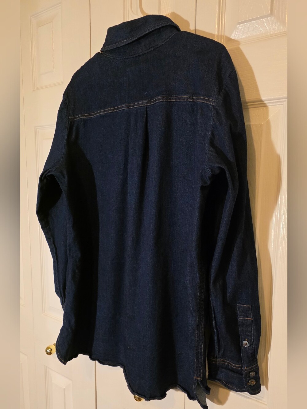 Buffalo David Bitton Dark Indigo Blue Stretch Denim Button-Down Shirt XL - Picture 10 of 10
